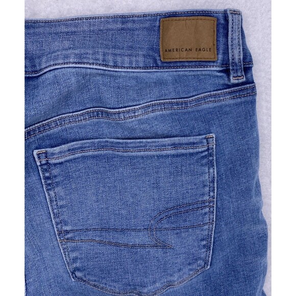 American Eagle Artist Crop Jeans Size 12 Short Next Level Stretch Blue Denim NWT - Picture 15 of 16